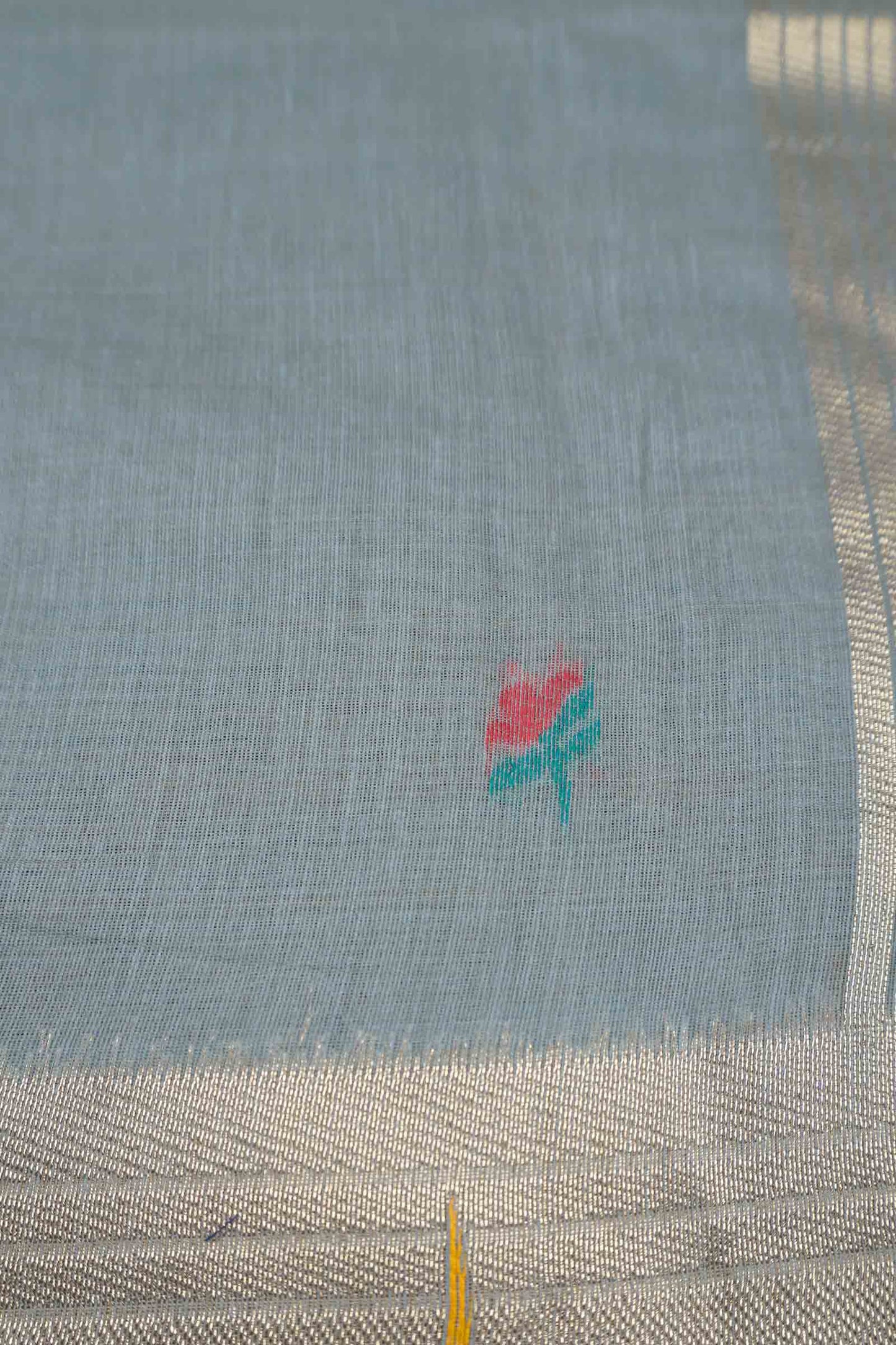 Grey Bengal Cotton With Paithani Inspired Fusion Saree