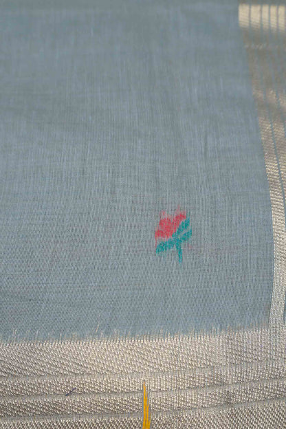 Grey Bengal Cotton With Paithani Inspired Fusion Saree