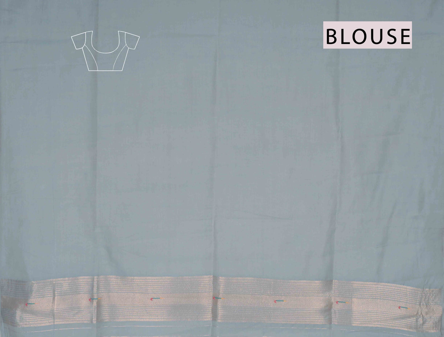 Grey Bengal Cotton With Paithani Inspired Fusion Saree