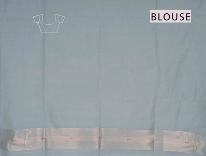 Grey Bengal Cotton With Paithani Inspired Fusion Saree