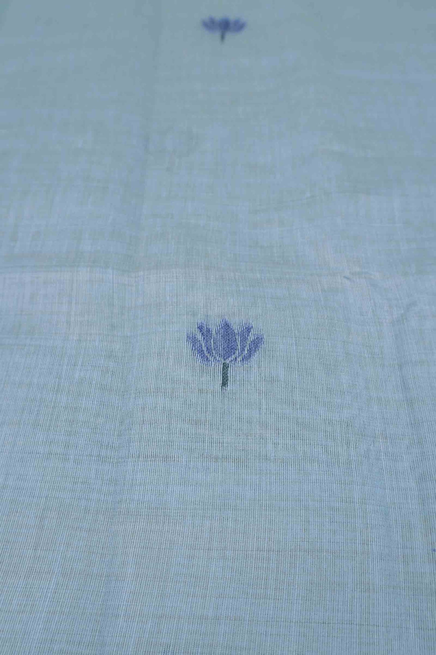 Blue Bengal Cotton Kamalam Butta Madhubani Inspired Pallu Saree