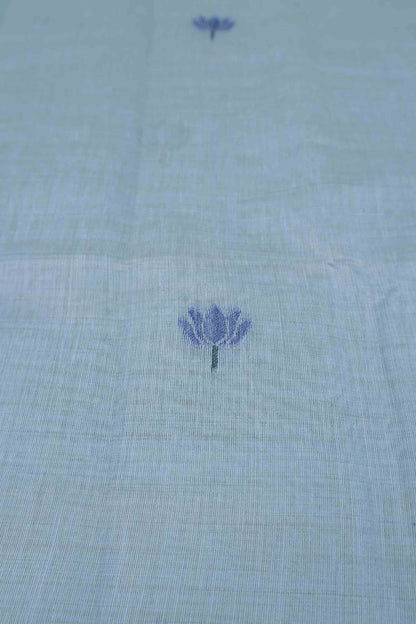 Blue Bengal Cotton Kamalam Butta Madhubani Inspired Pallu Saree