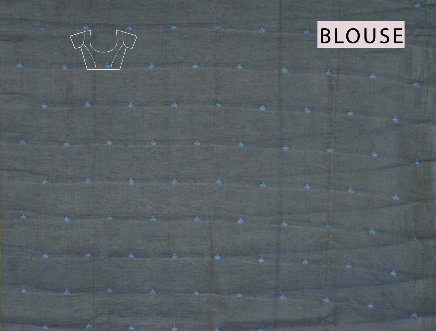 Blue Bengal Cotton Kamalam Butta Madhubani Inspired Pallu Saree