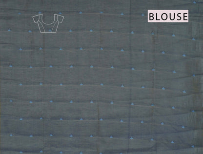 Blue Bengal Cotton Kamalam Butta Madhubani Inspired Pallu Saree