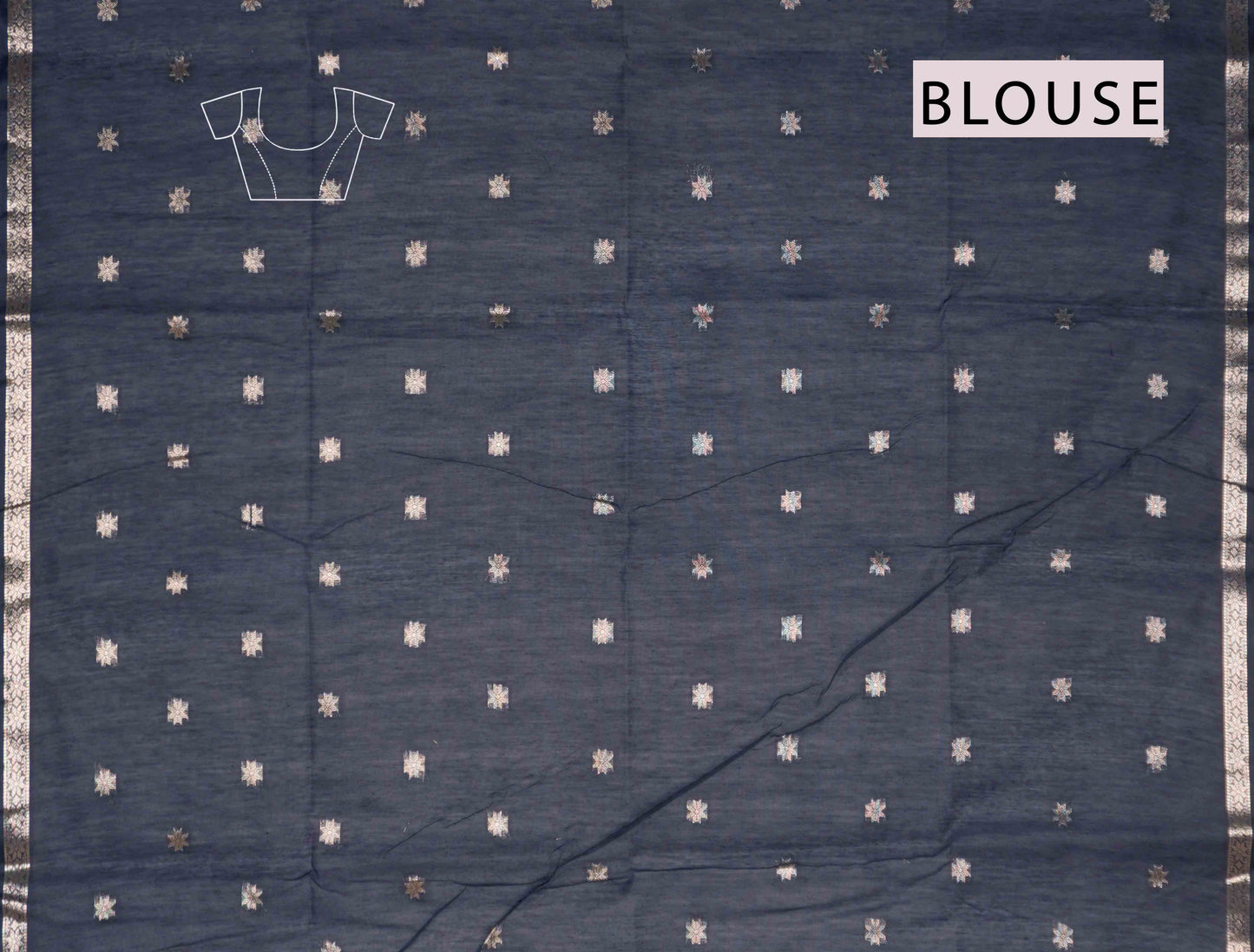 Violet Semi Maheswari Cotton Sampada Puspa Butta Contrast Pallu Saree