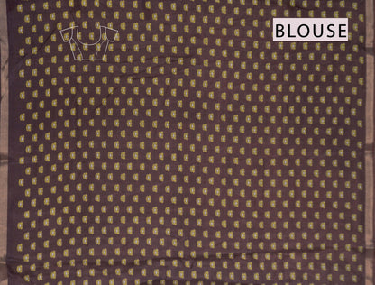 Mustured Yellow Printed Cotton Summer Vines Kalamkari Pallu Zari Border Saree