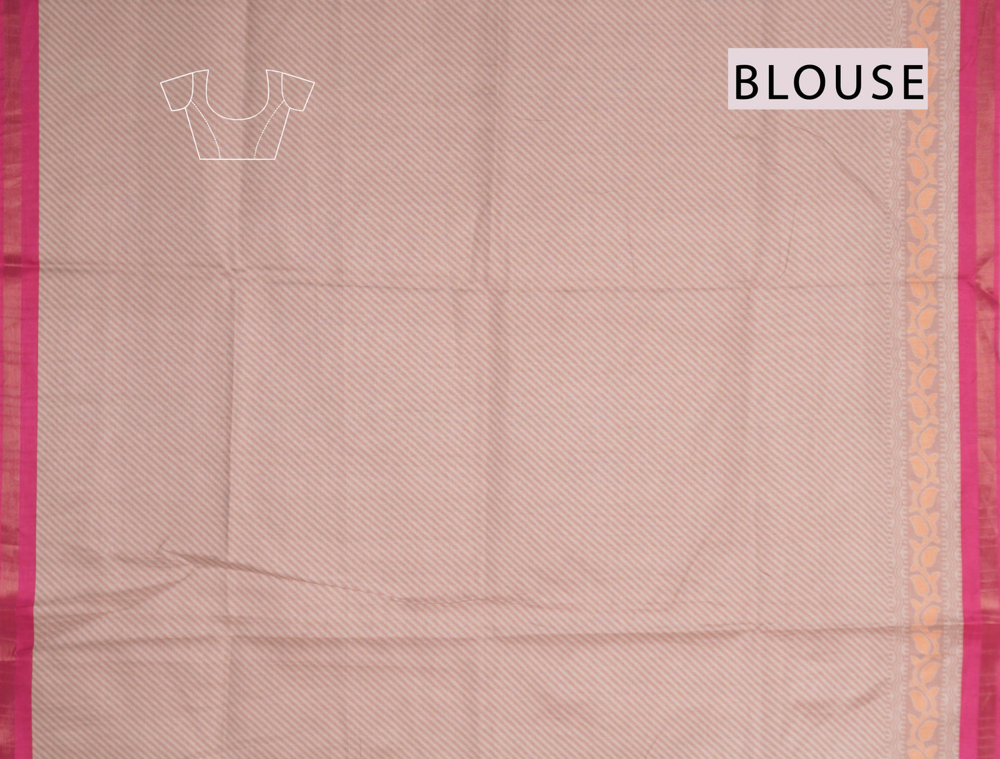 Off White With Pink Printed Cotton Temple Border Butta Saree