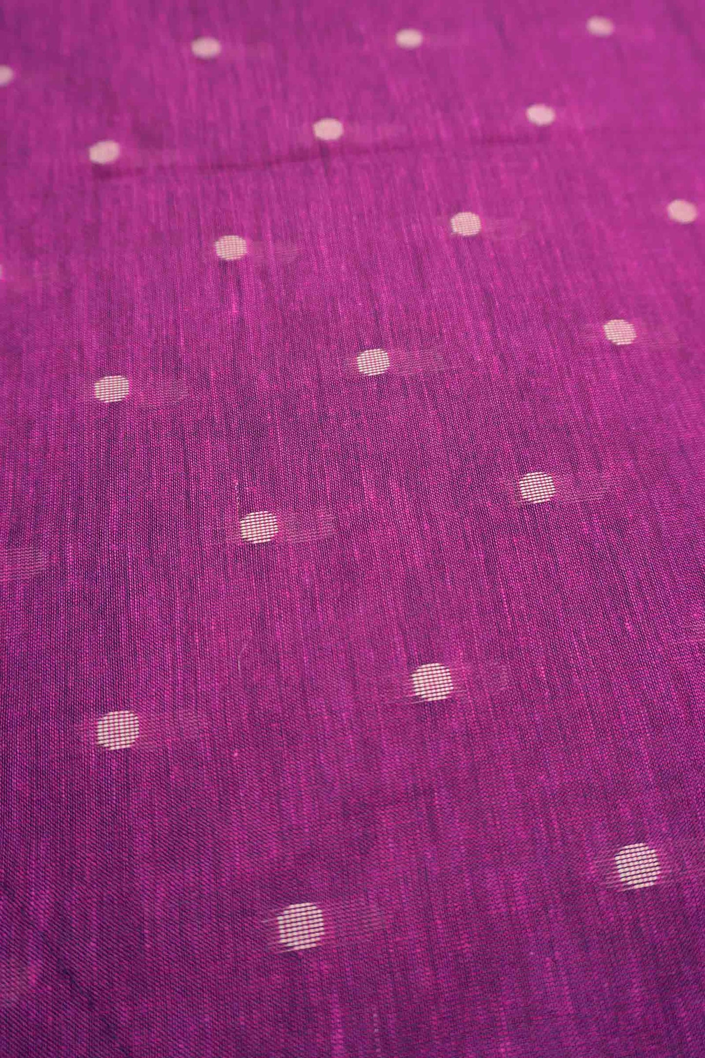 VioletSoft Bengal Cotton Mini Polka Butta Block Zari Pallu Saree