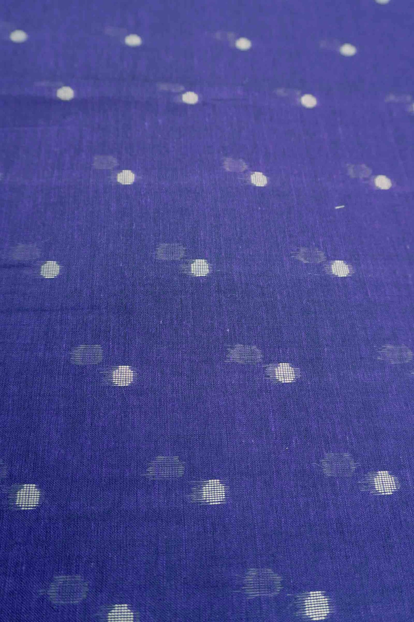 Violet Soft Bengal Cotton Mini Butta Block Zari Pallu Saree