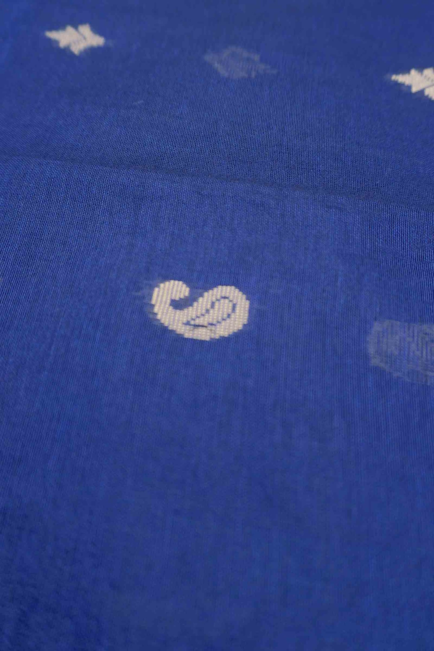 Navy Blue Soft Bengal Cotton Mini Paisely Butta Block Zari Pallu Saree