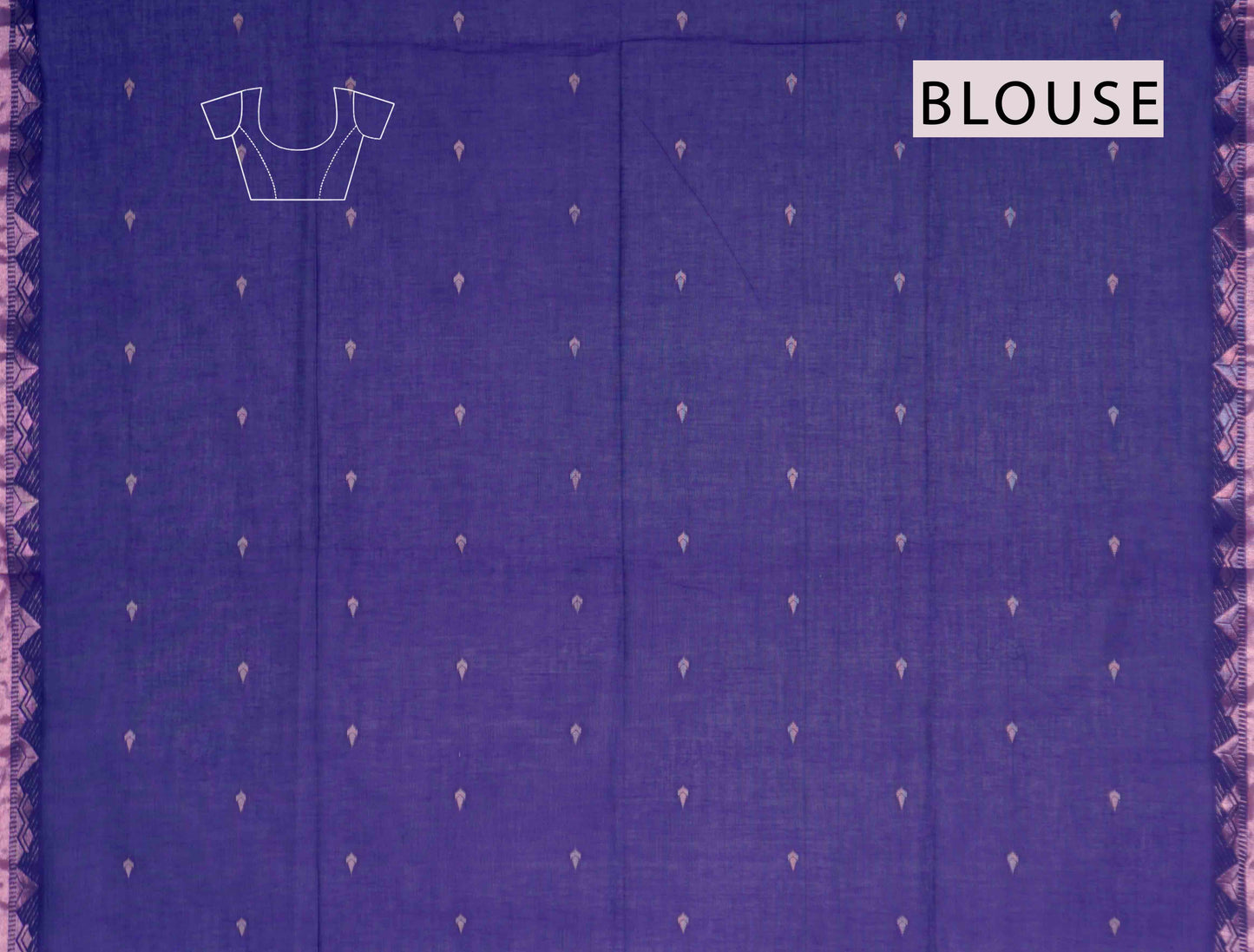 Violet Soft Bengal Cotton Mini Tilaka Butta Gopuram Style Border Block Zari Pallu Saree