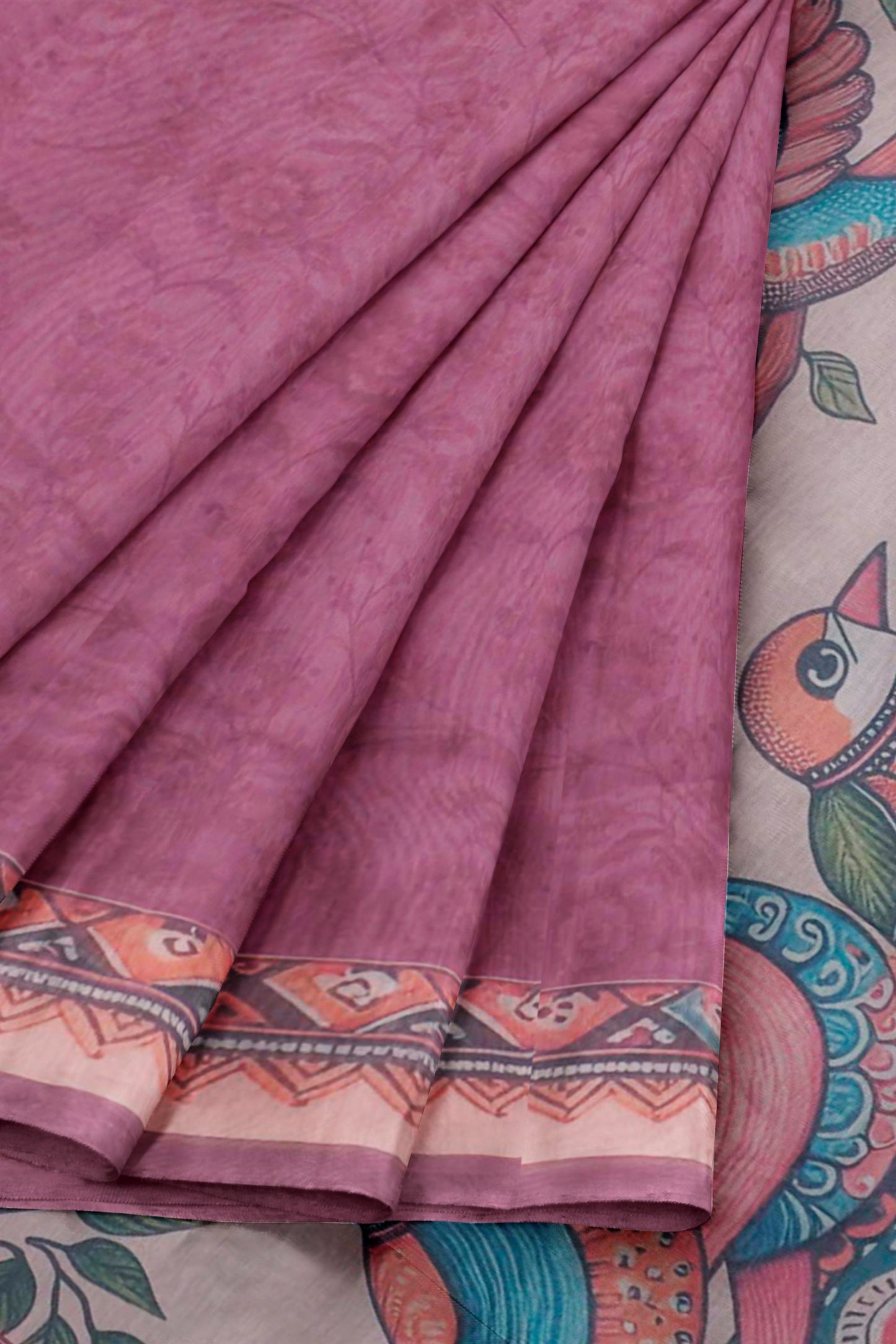 Deep Pink Semi Chanderi Lil Sparrows Pallu Saree