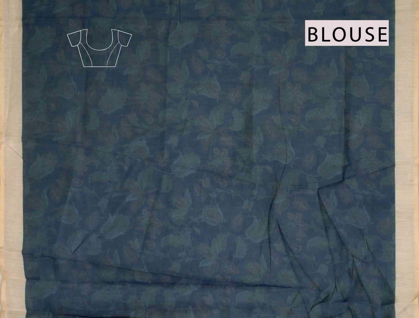 Blue Semi Chanderi Forest Whisperers Saree