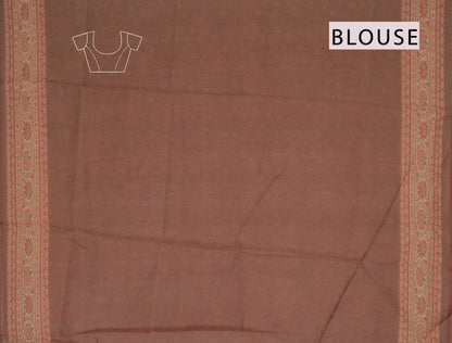 Pastel Green Semi Chanderi Kalamkari Pallu Saree