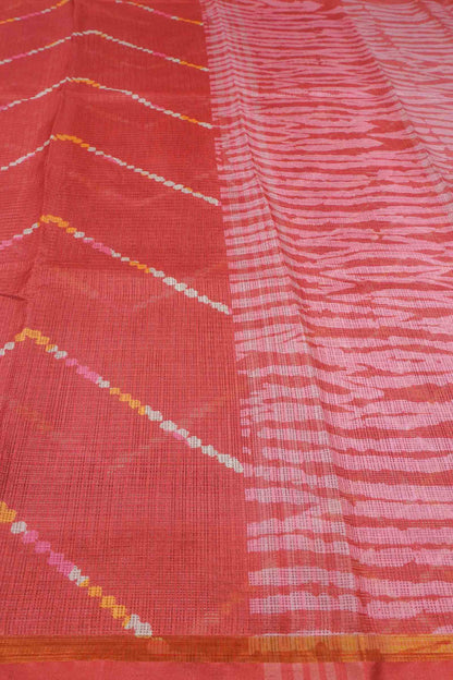 Maroon Printed Cotton Fancy ZigZag Self Checks Saree