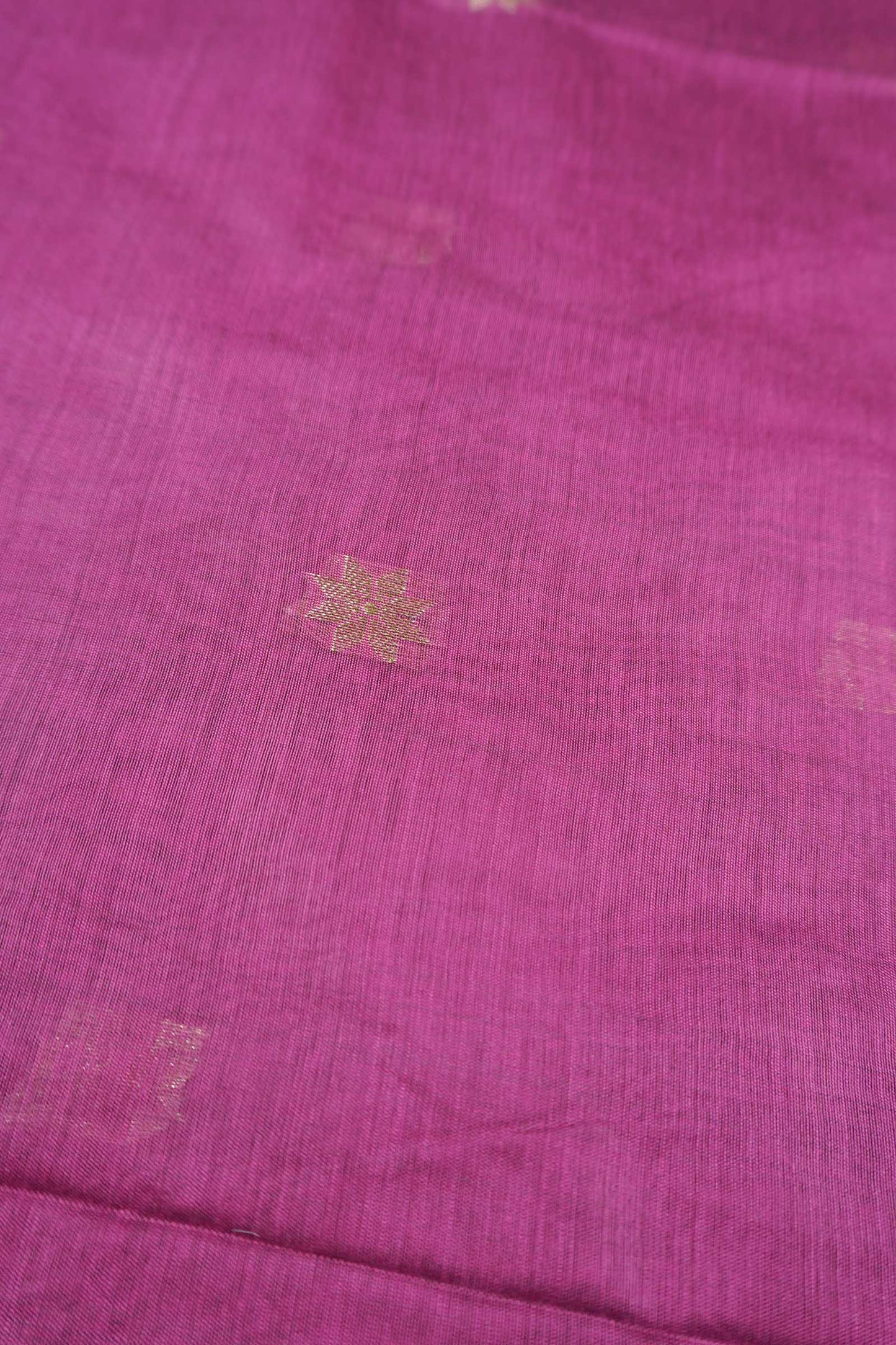 Purple Semi Maheswari Cotton Small Butta Self Pallu Saree