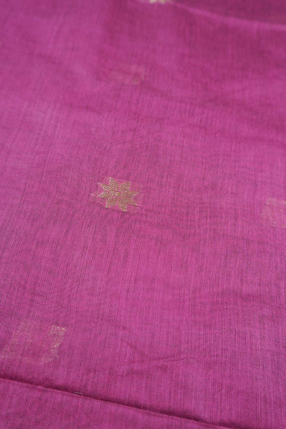 Purple Semi Maheswari Cotton Small Butta Self Pallu Saree