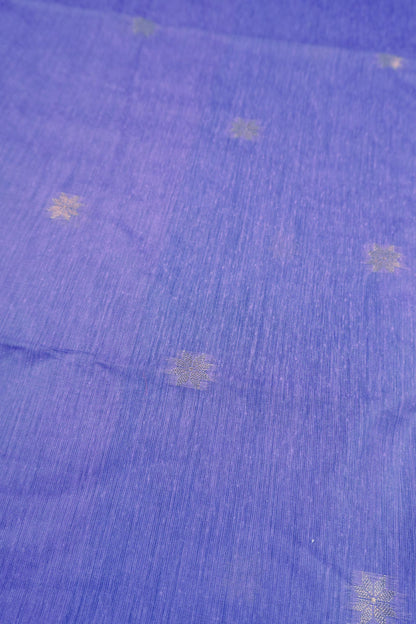 Lavander Semi Maheswari Cotton Small  Butta Contrast Blue Pallu Saree