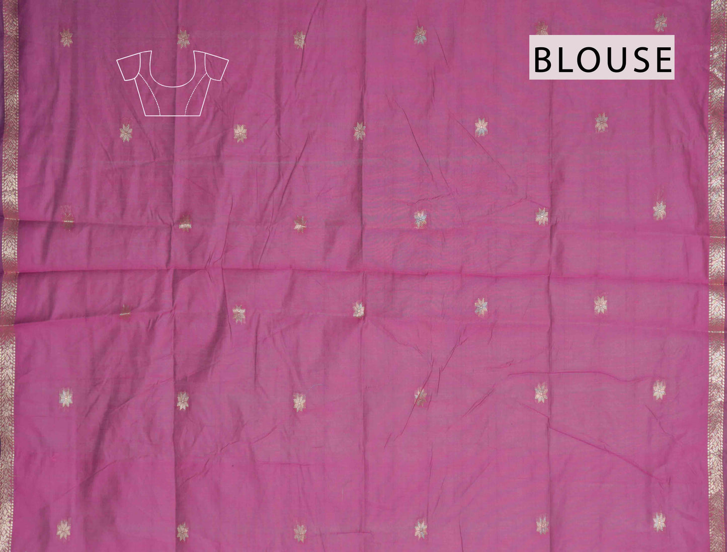 Purple Semi Maheswari Cotton Small Butta Self Pallu Saree