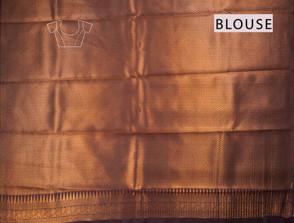 Brown Semi Soft Silk Mini Checks Peacock Butta Zari Border  Saree