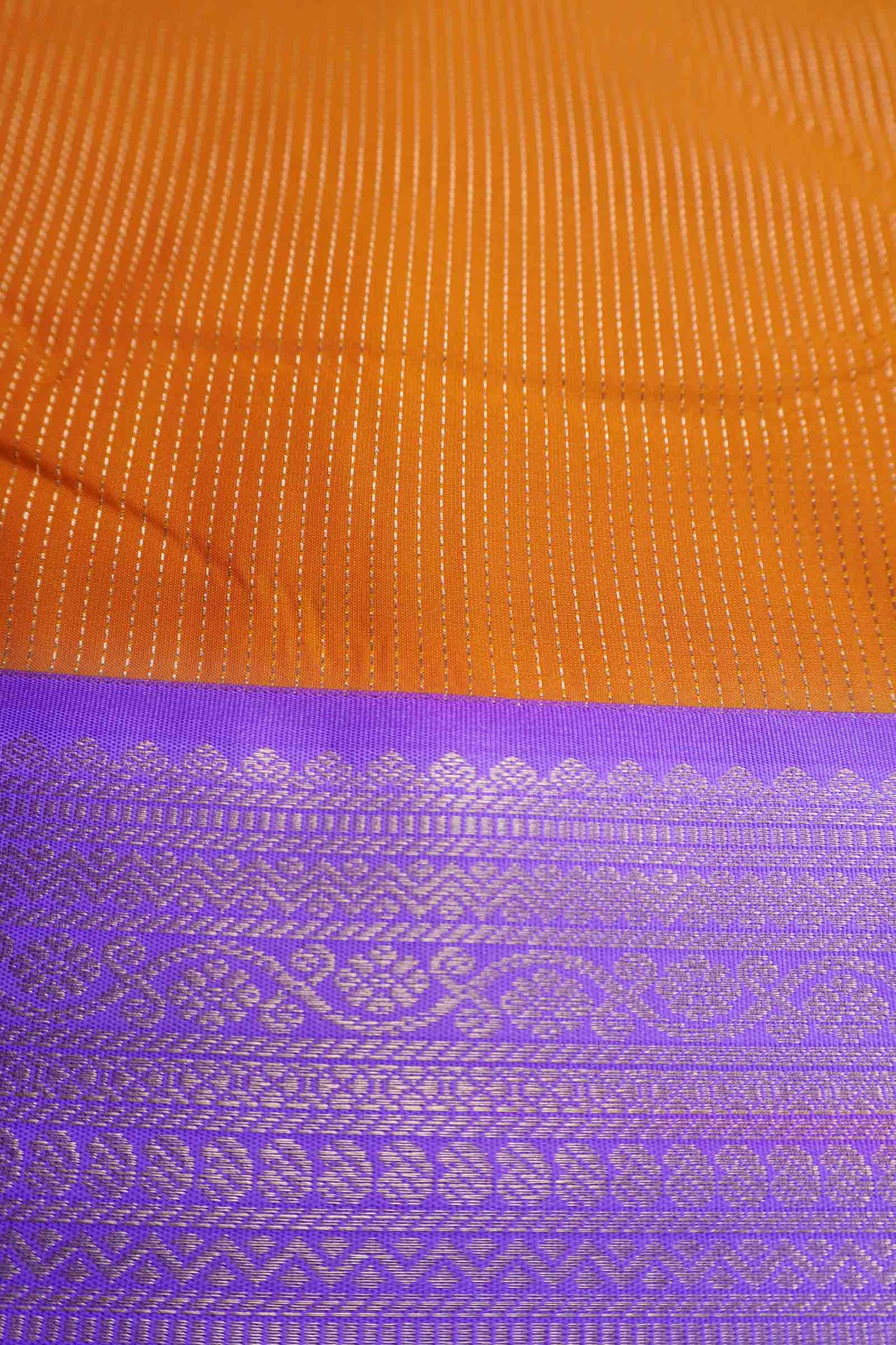 Dark Yellow Semi Soft Silk Vairaoosi Style Stripes Purple Zari Border  Saree