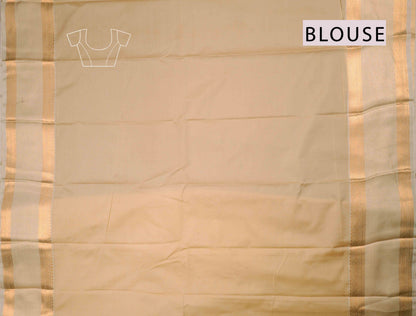 Dark Brown Semi Soft Silk Pinstripes Butta Ivory Border  Saree