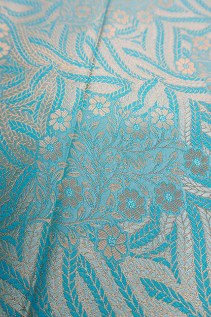 Sky Blue Semi Silk Rich Jacquard Zari Border Pallu Saree