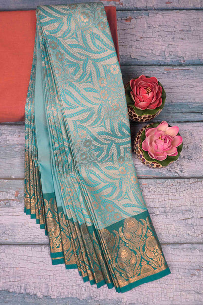 Sky Blue Semi Silk Rich Jacquard Zari Border Pallu Saree
