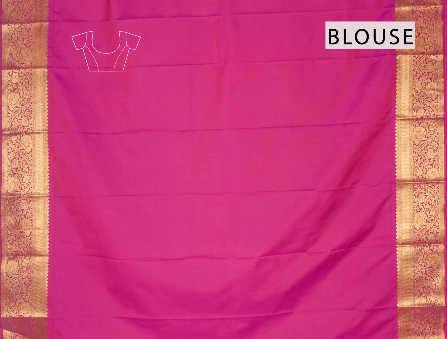 Magenta Pink Semi Silk Floral SelfJacquard Rich Pallu Saree