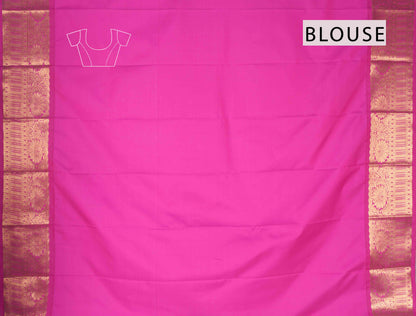 Baby Pink Semi Silk Floral Vines Zari Contrast Pallu Saree