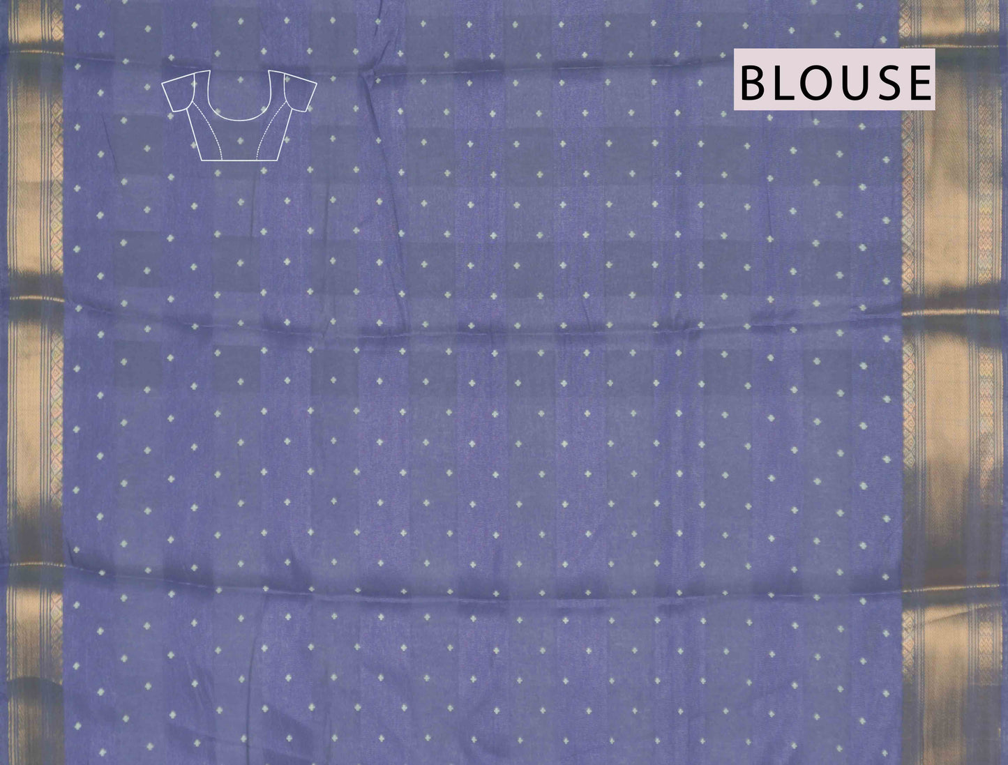 Lavendar Self Checks Bandhini Style Prints Fancy Cotton Saree