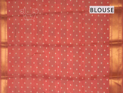 Red Chirpy Bird Digital Print Zari Border Fancy Cotton Saree