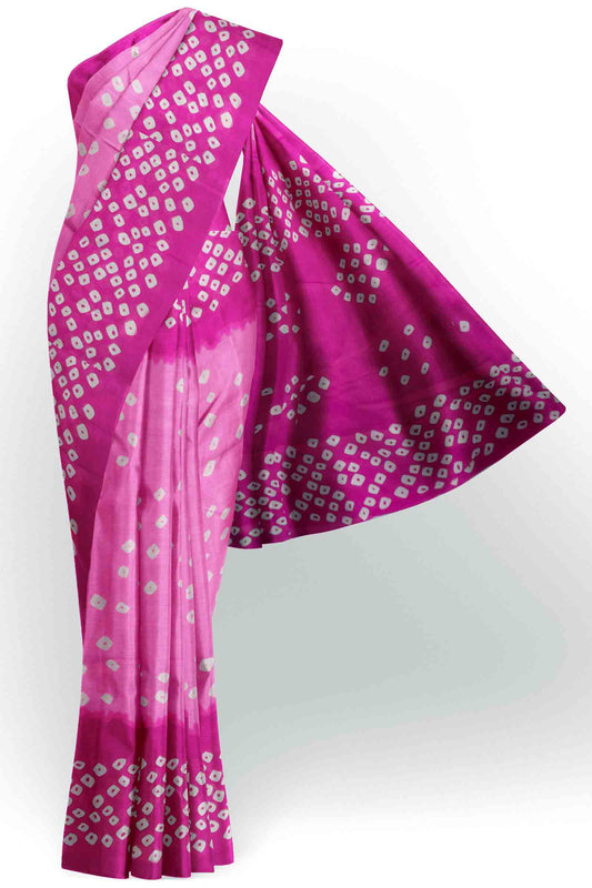 Pink on Pink Shibori Printed Jaipur Cotton Saree