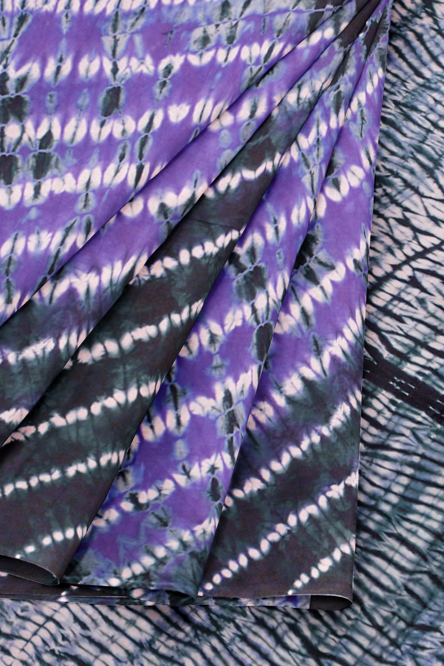 Violet Shibori Style Printed Jaipur Cotton Saree