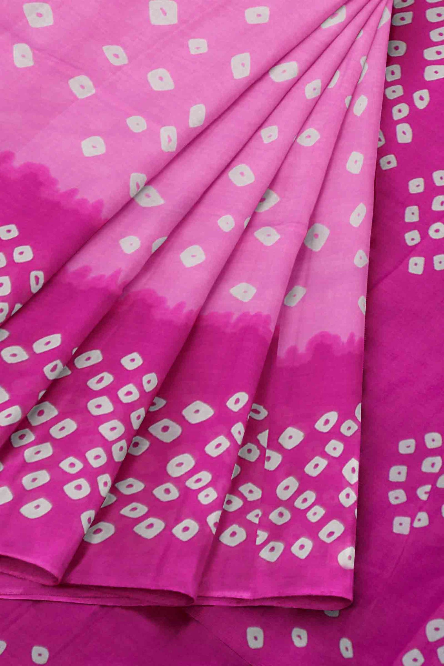 Pink on Pink Shibori Printed Jaipur Cotton Saree