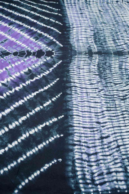 Violet Shibori Style Printed Jaipur Cotton Saree