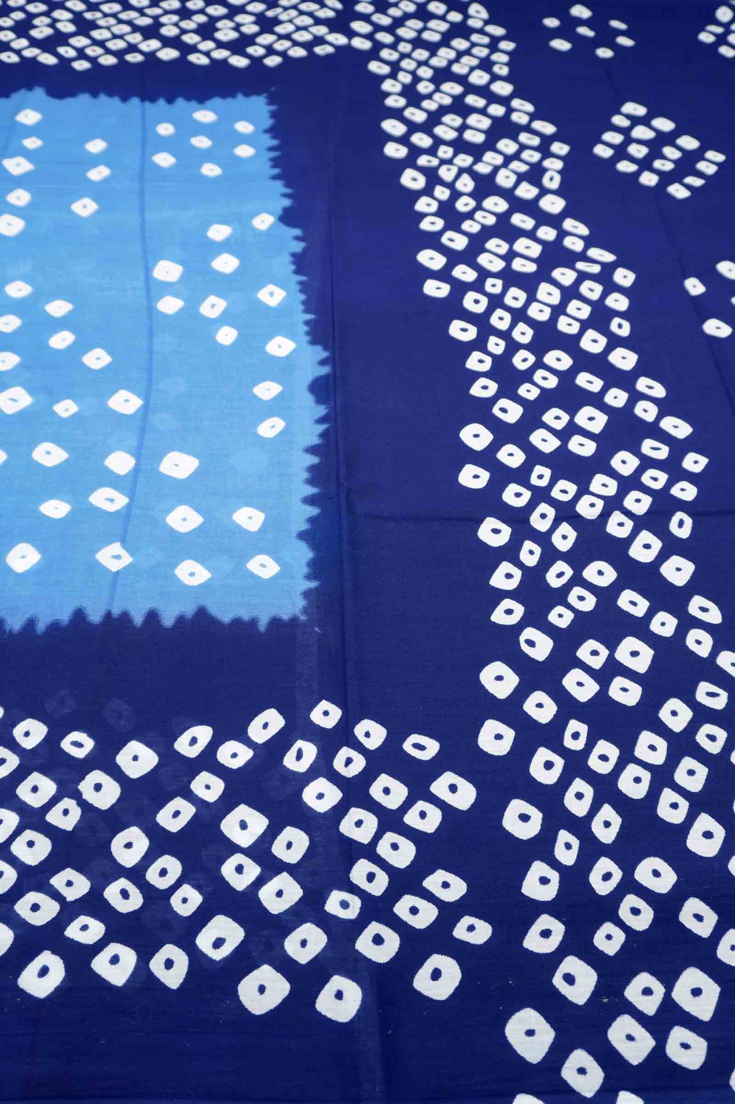Blue on Blue Jaipur Cotton Shibori Style Cotton Saree