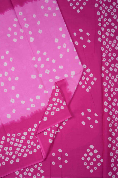 Pink on Pink Shibori Printed Jaipur Cotton Saree