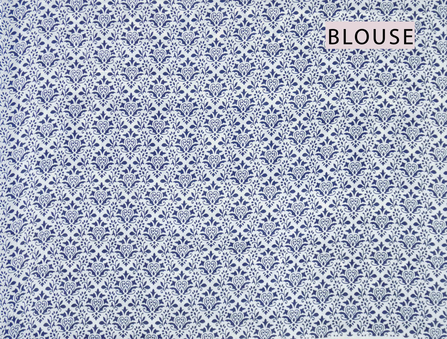 Midnight Blue Floral Print Jaipur Cotton Saree