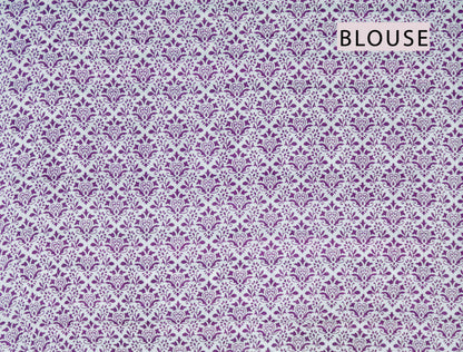 Purple Floral Print Jaipur Cotton Saree
