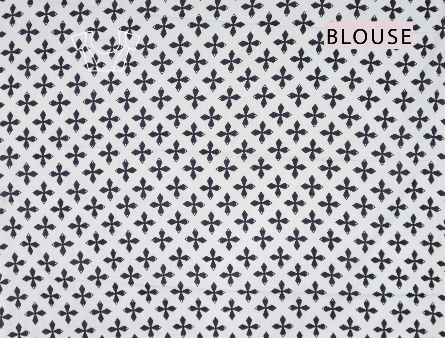 Blue Jaipur Cotton Floral Hand Block Print Saree