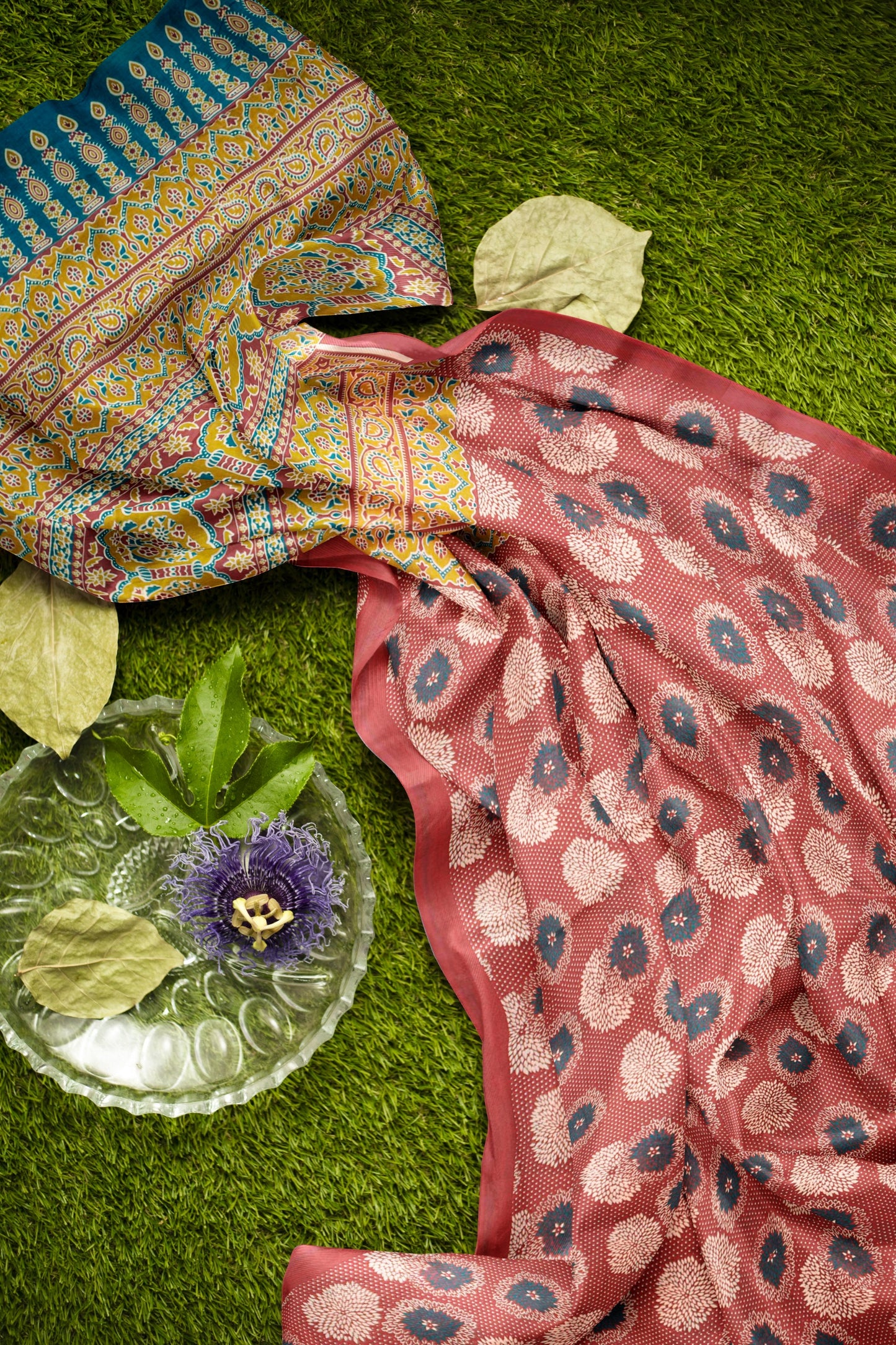 Maroon Jaipur Cotton Floral Hand Block Print Saree