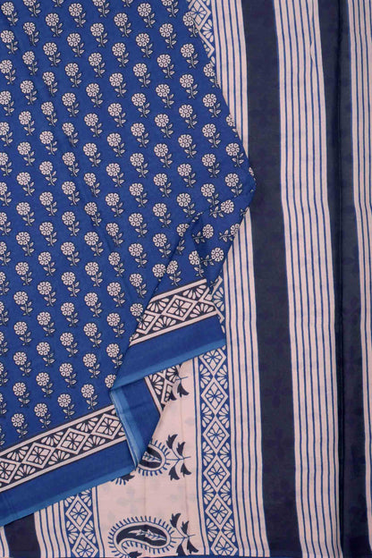 Blue Jaipur Cotton Hand Block Buttas Saree