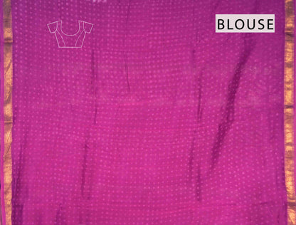 Purple Shibori Style Maheshwari Cotton Zari Border Saree