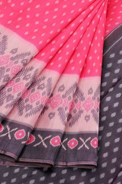 Hot Pink Digital Printed Fancy Cotton Saree