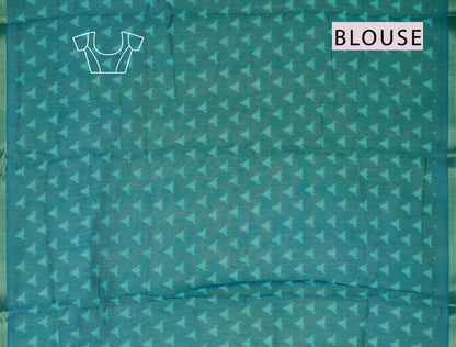 Teal Green Digital Printed Fancy Cotton Saree