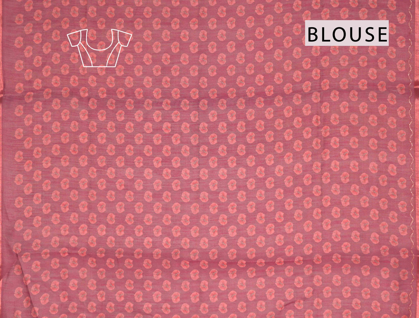 Blush Pink Semi Linen Floral Chains Border Saree