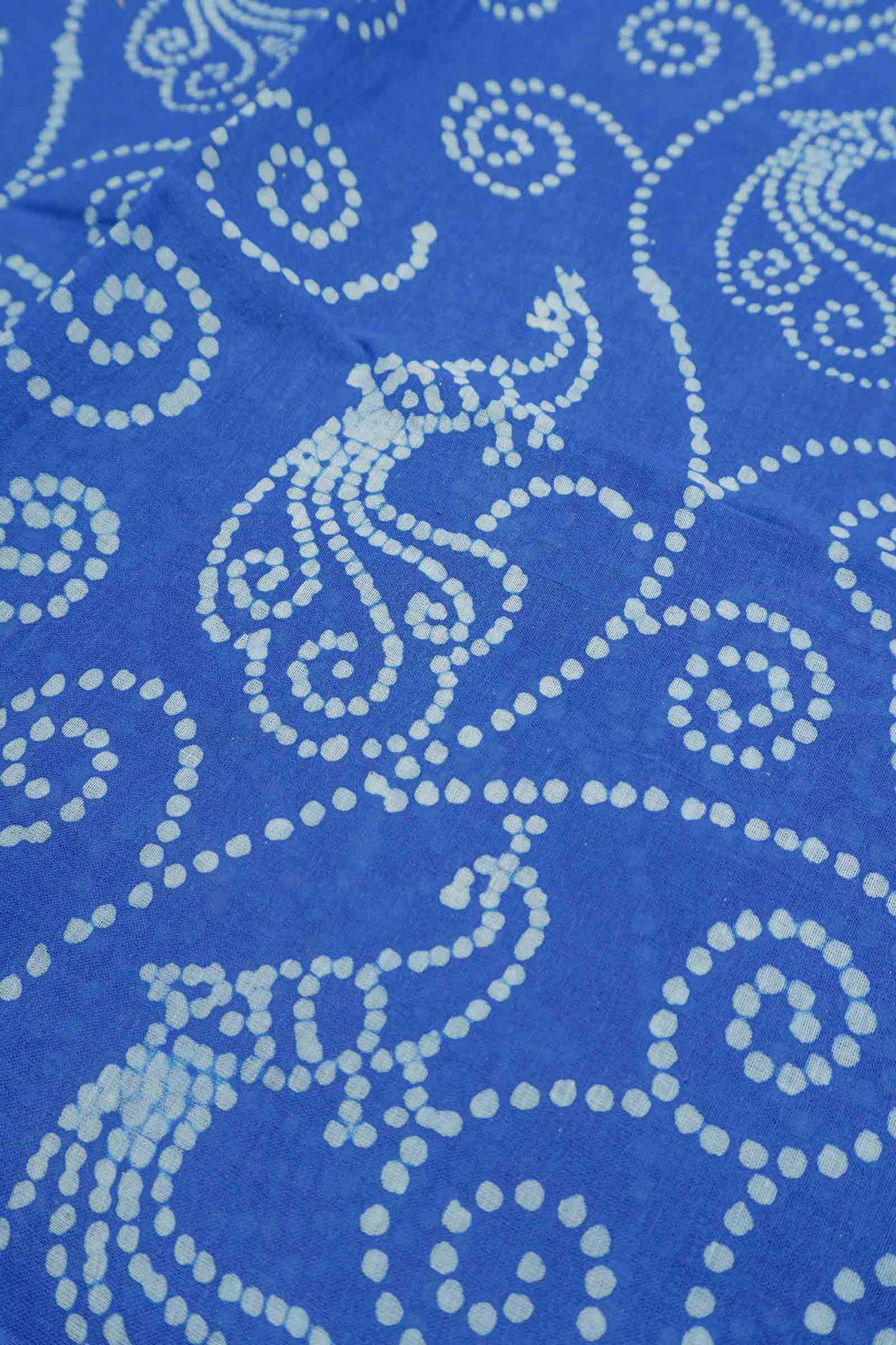 Royal Blue Pure Sungudi Cotton Floral Dots Print Saree