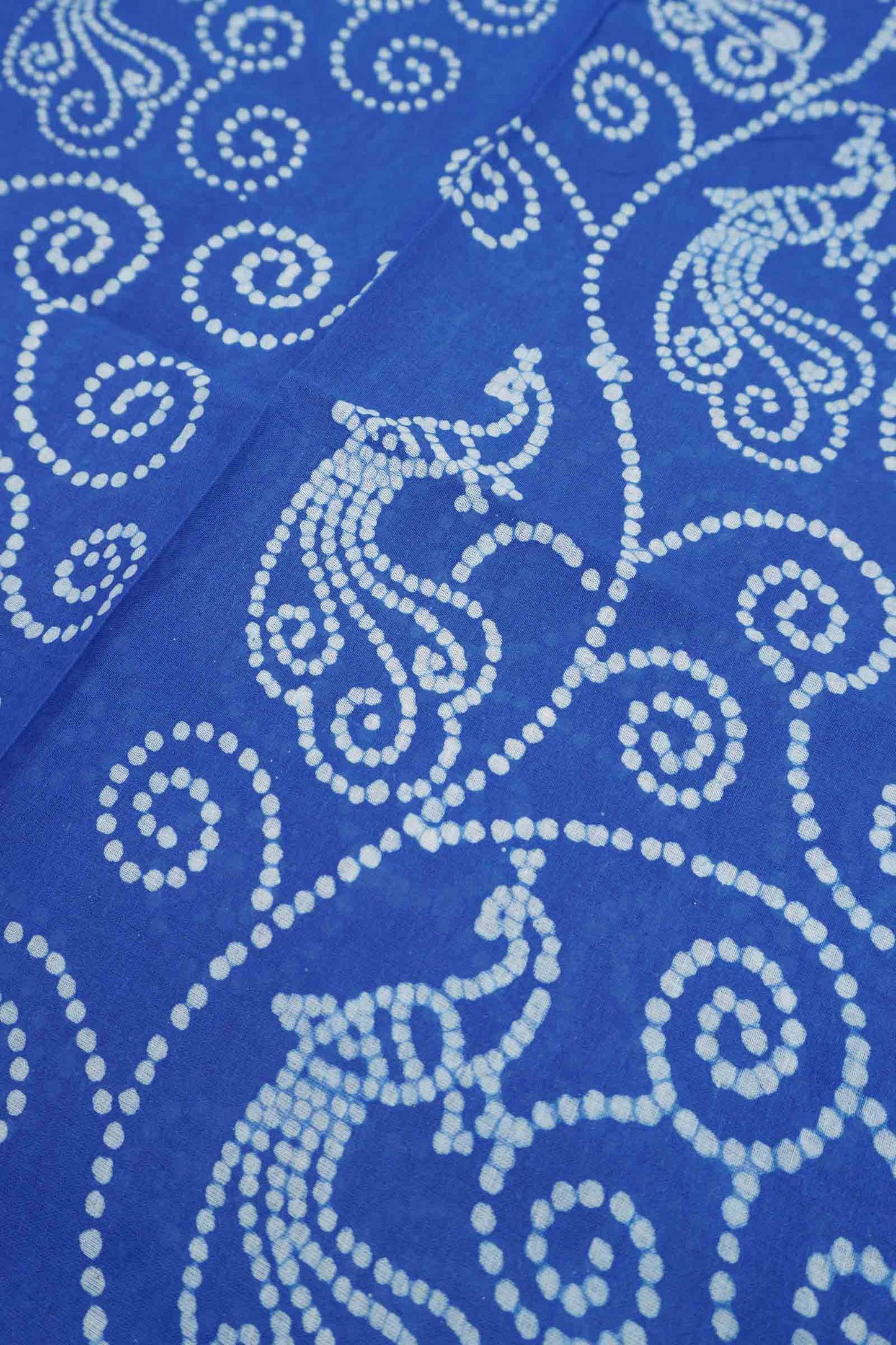 Blue Pure Sungudi Cotton Floral Dots Shell Pallu Saree