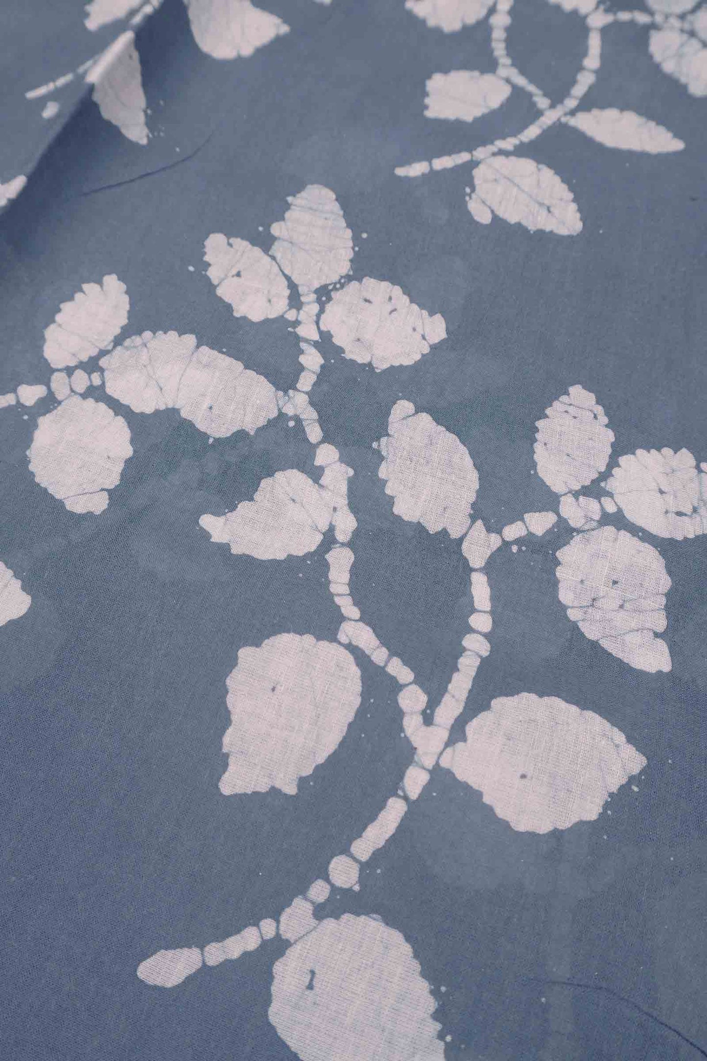 Denim Grey Pure Sungudi Cotton Leaf Print Saree